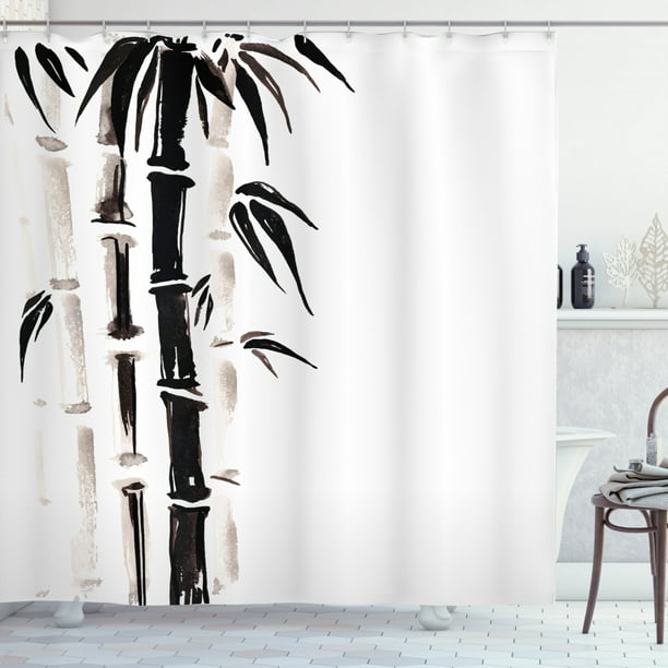 Popular Bath Asian Bamboo Fabric Shower Curtain 70"x72" NEW 
